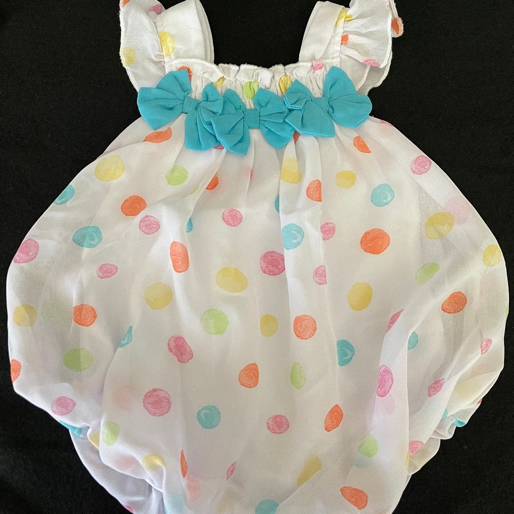 White Dots Easter Body Suit with Bows